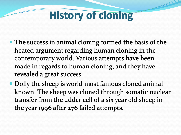Human Cloning, Power Point Presentation With Speaker Notes Example