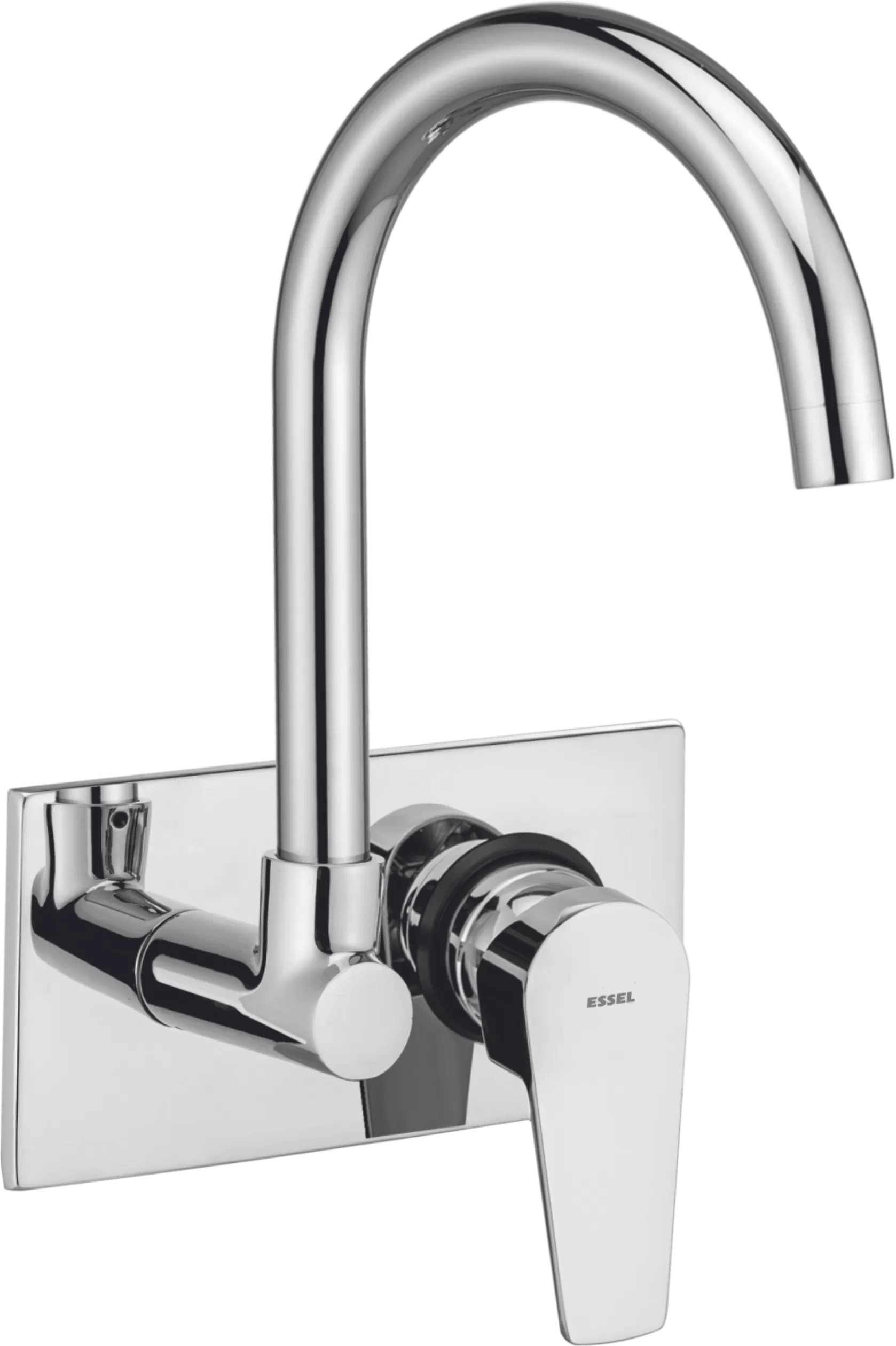 Single lever sink mixer wall mounted with full motion swivel spout