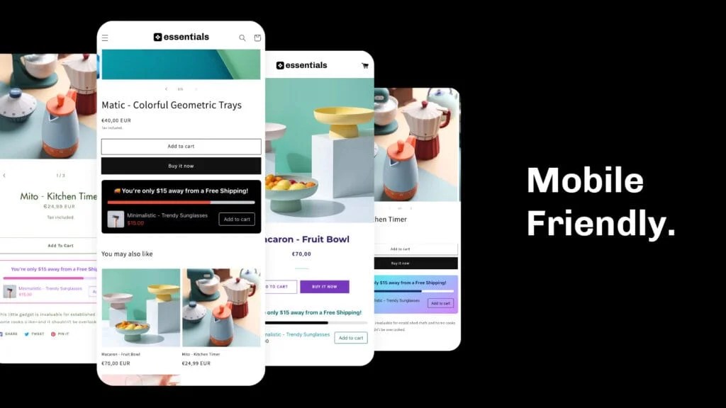 Shopify Free Shipping Bar Application Essential Apps
