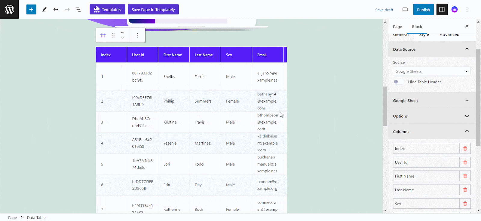 EB Data Table Essential Blocks