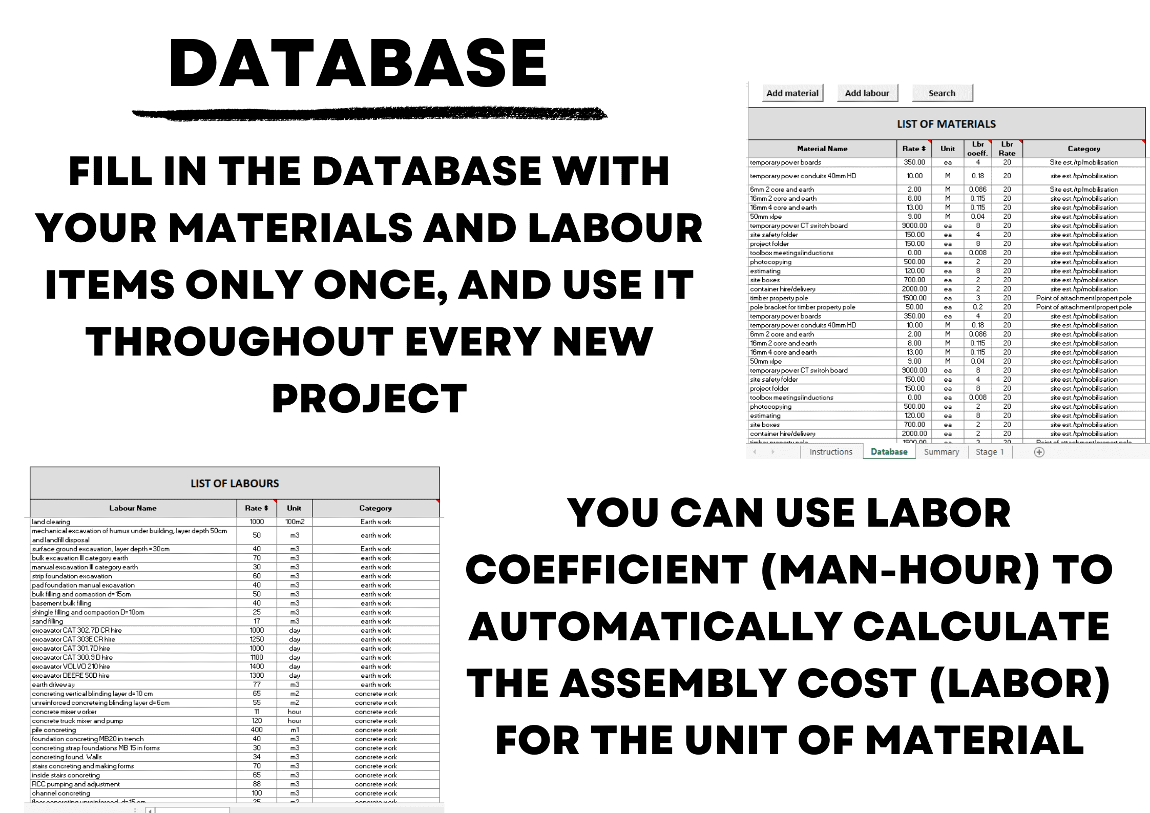 Plumbing Cost Estimate Excel Template Construction Documents And