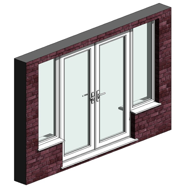 French Doors with Side Windows Essential BIM