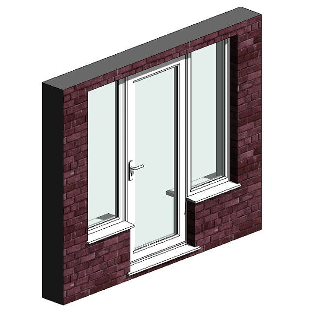 Glazed Door with Side Windows Essential BIM