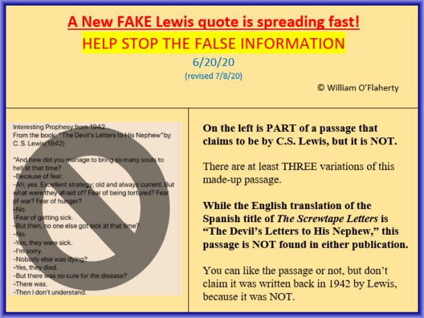 cs lewis 1942 quote Ccslq-55) Another Fake Screwtape Quote – Souls To Hell – Essential C.s. Lewis