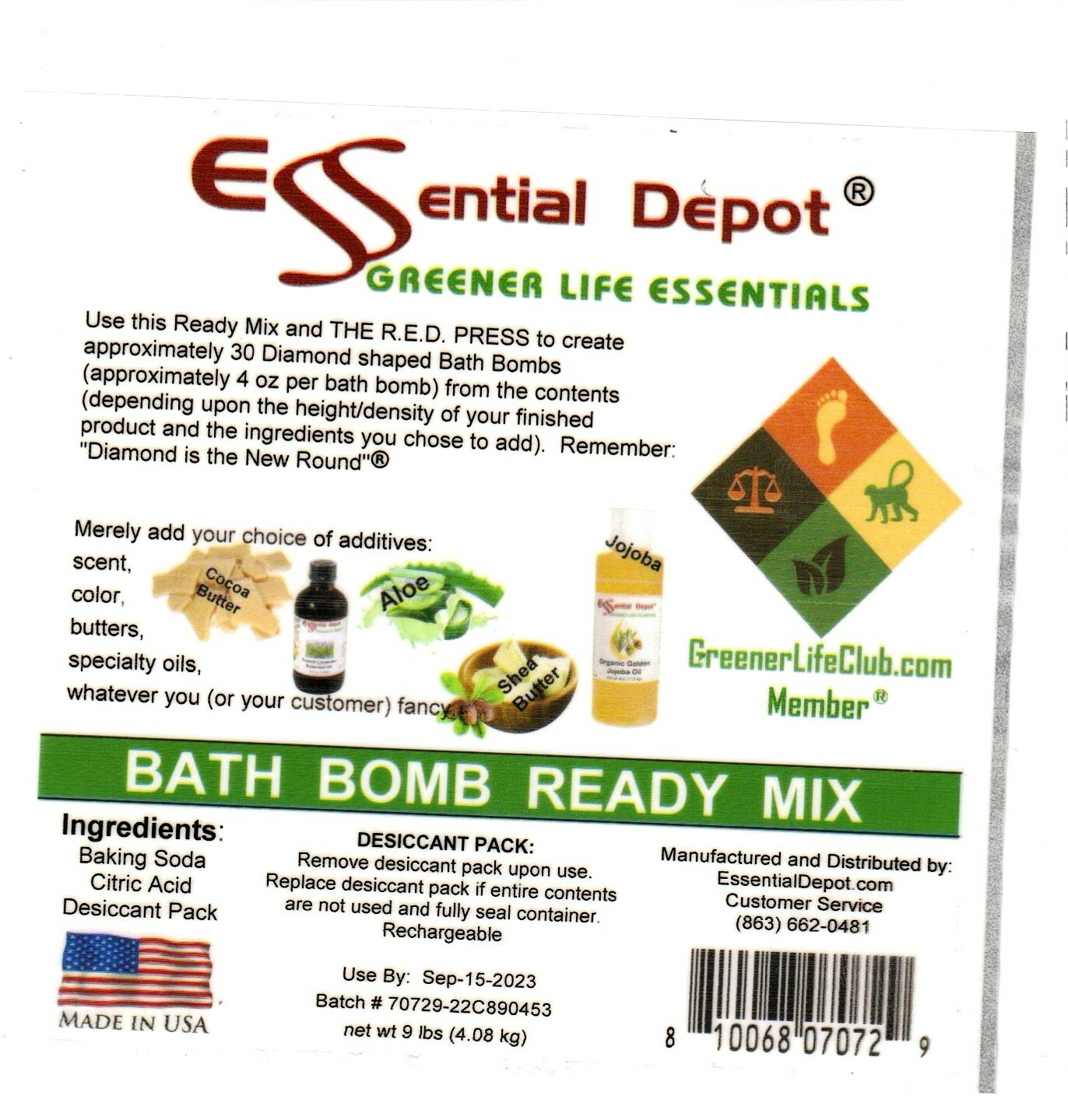 Bath Bomb Ready Mix Pail Square 1 Gallon GLC Box for Essential Depot