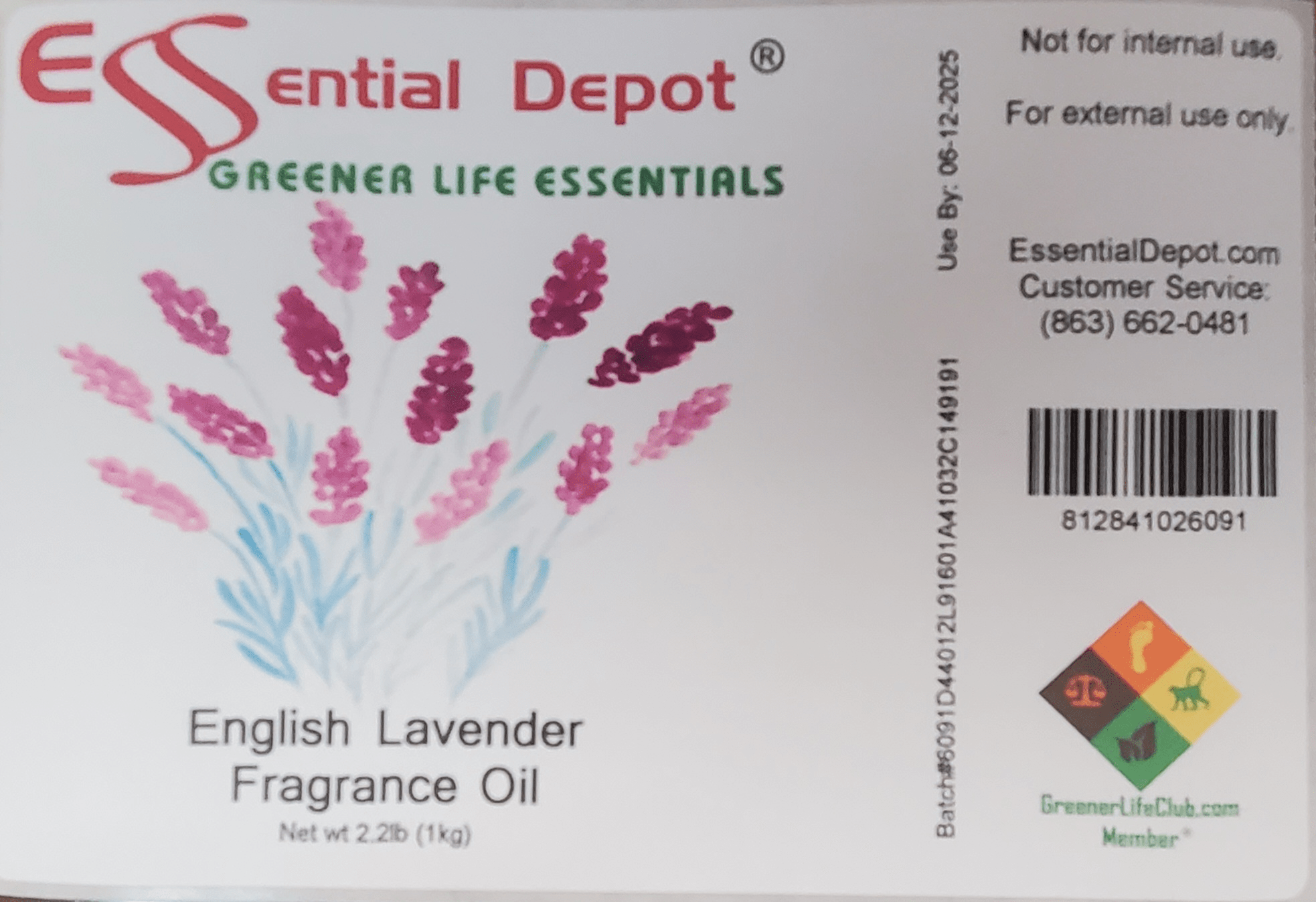 English Lavender Fragrance Oil 1 KG Bottle for Essential Depot assigned