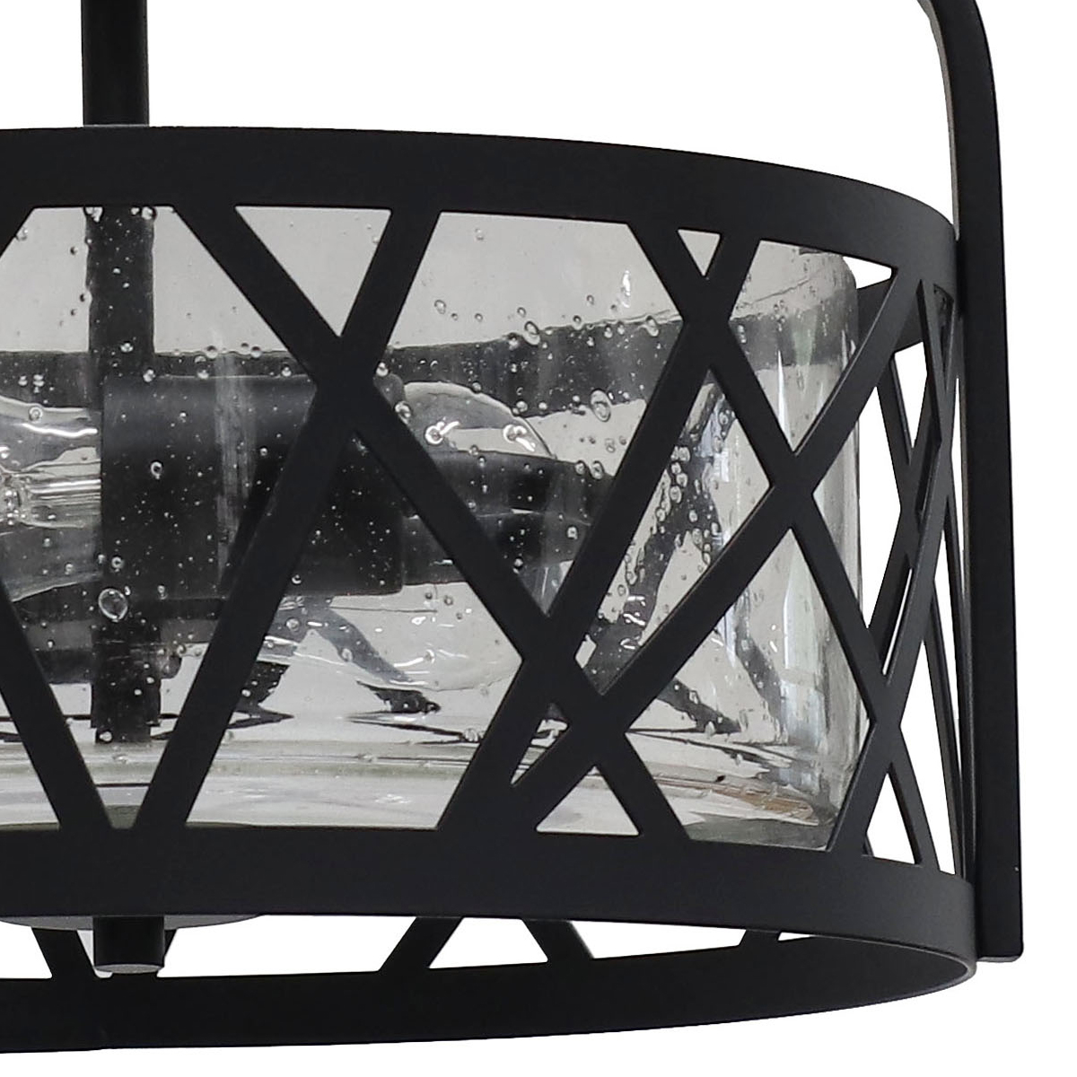 Colrain 13″ 2Light Black Drum Flush Mount Essential Elements Lighting