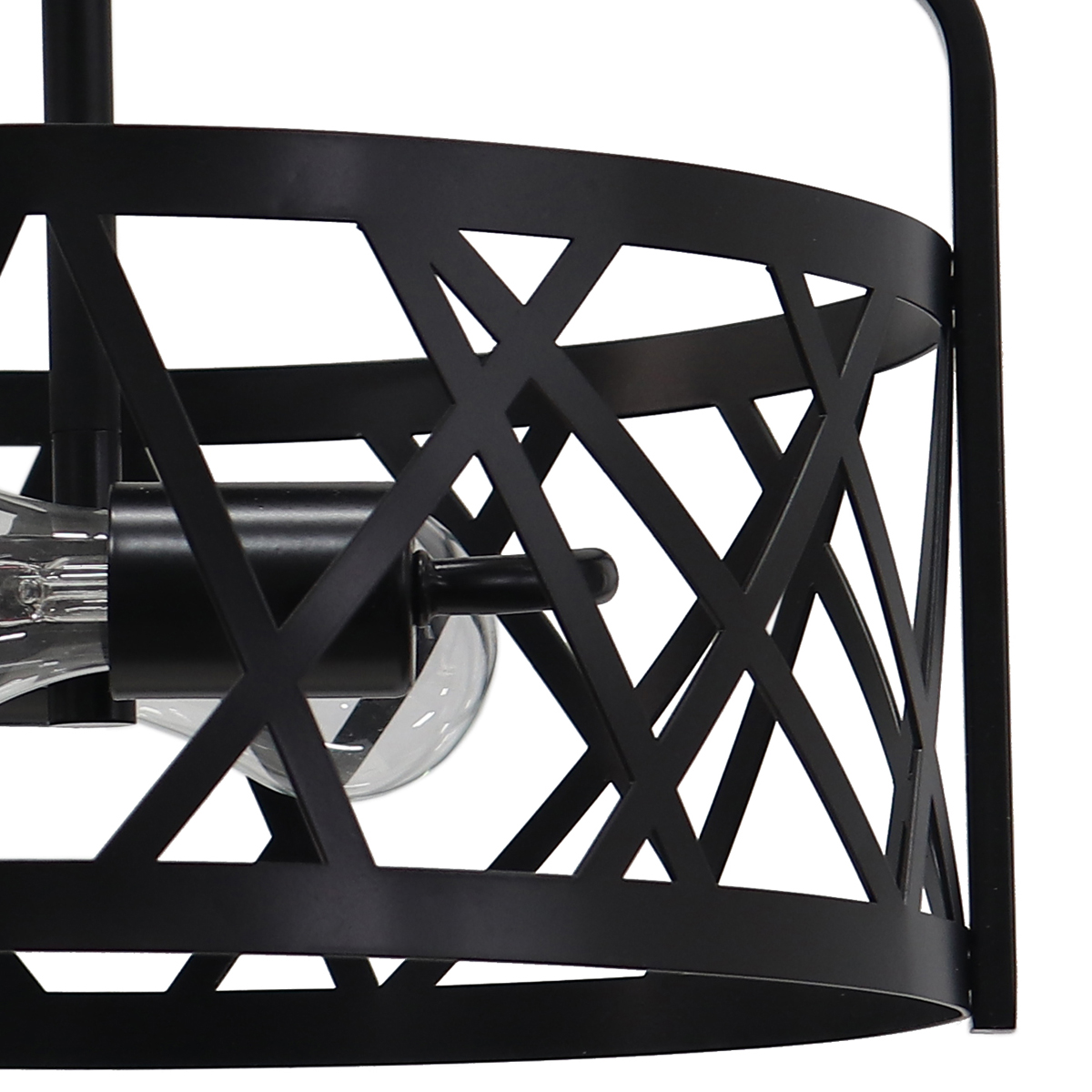 Caddo 13″ 2Light Black Drum Flush Mount Essential Elements Lighting