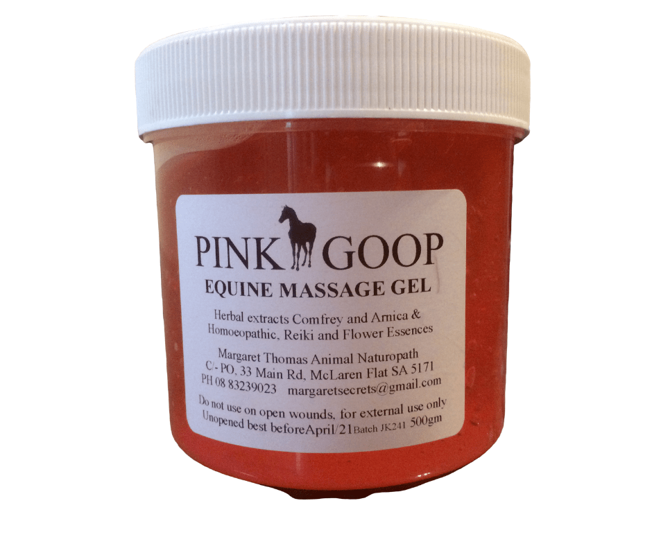 Pink Goop Massage Gel for Horse and Humans Essentially Equine Services