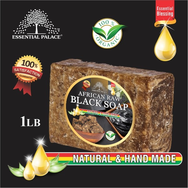Raw African Black Soap 1/2 lb Essential Palace