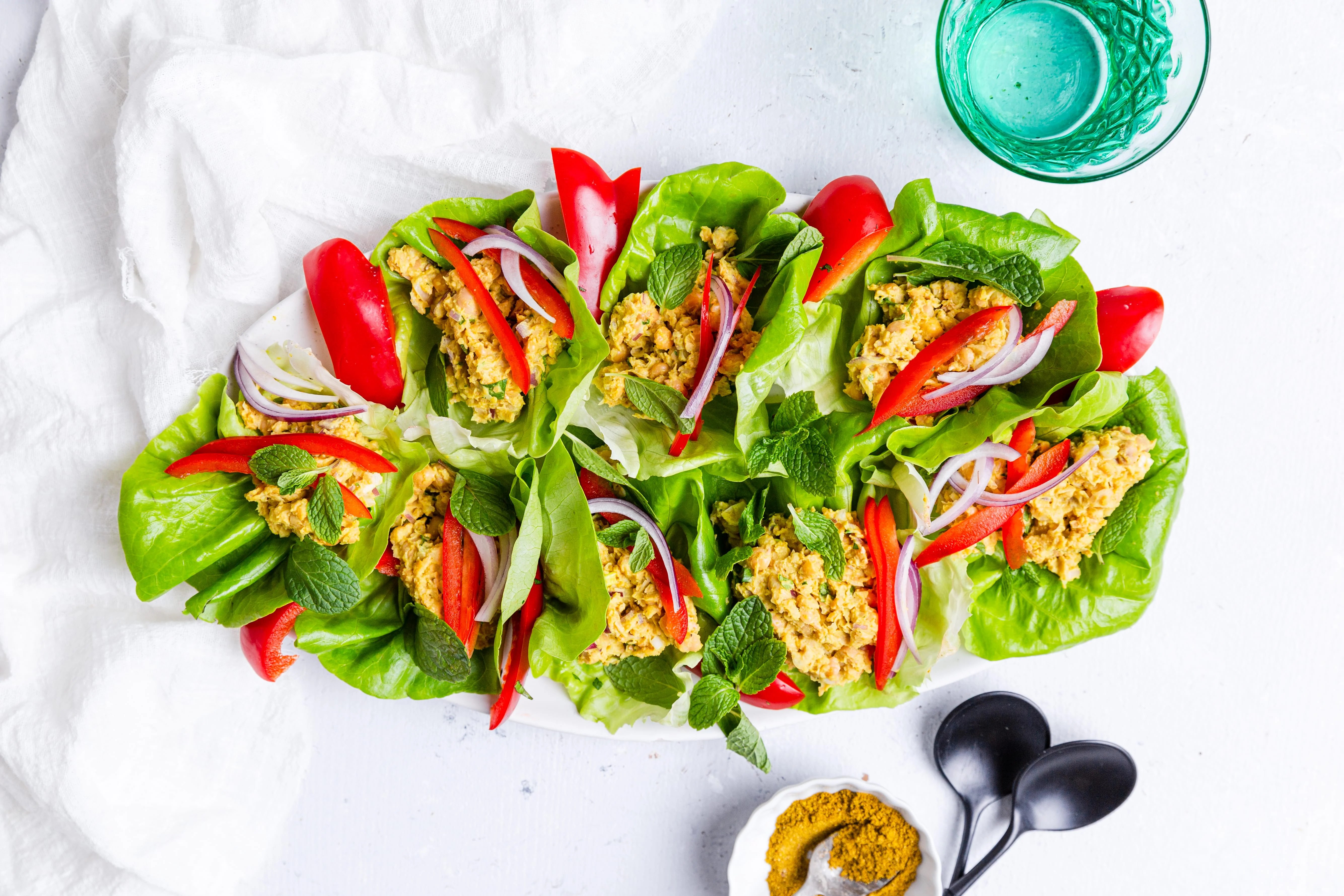 Curry Chickpea Lettuce Wraps Essential Sports Nutrition