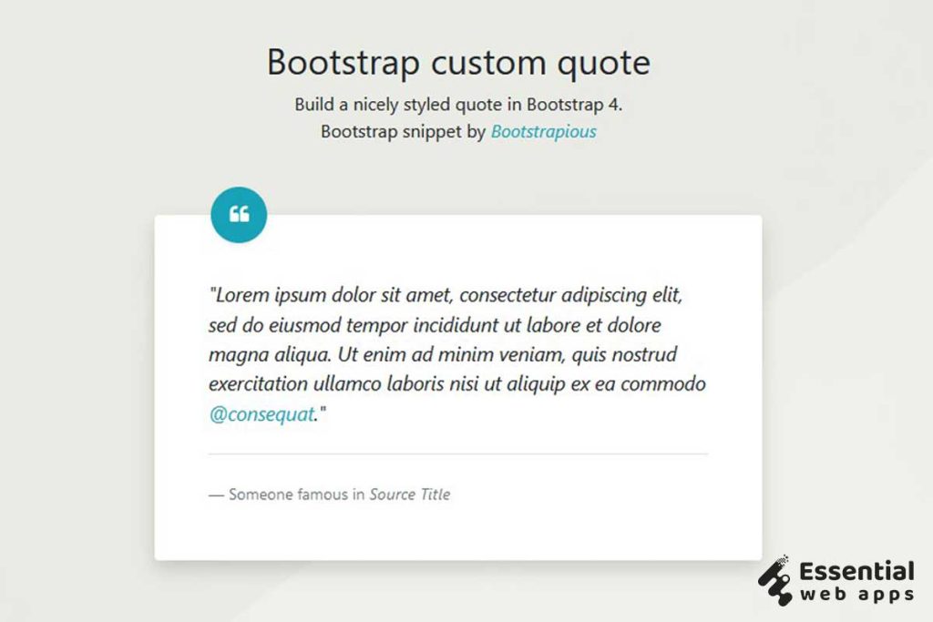 10+ Bootstrap Quotes (latest collection) Essential  Apps