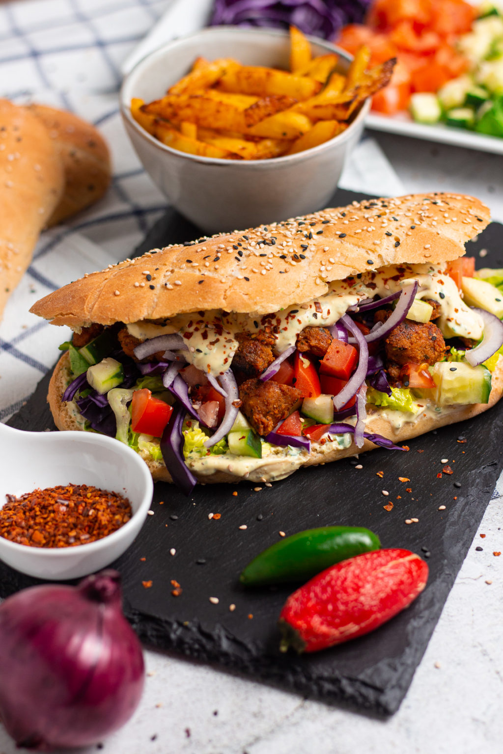 Leckerer veganer Döner mit KnoblauchSoße schnell in 30 Minuten