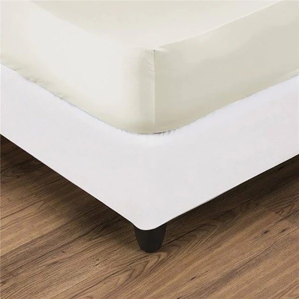 Polyester Fitted Sheet. Cream Essops