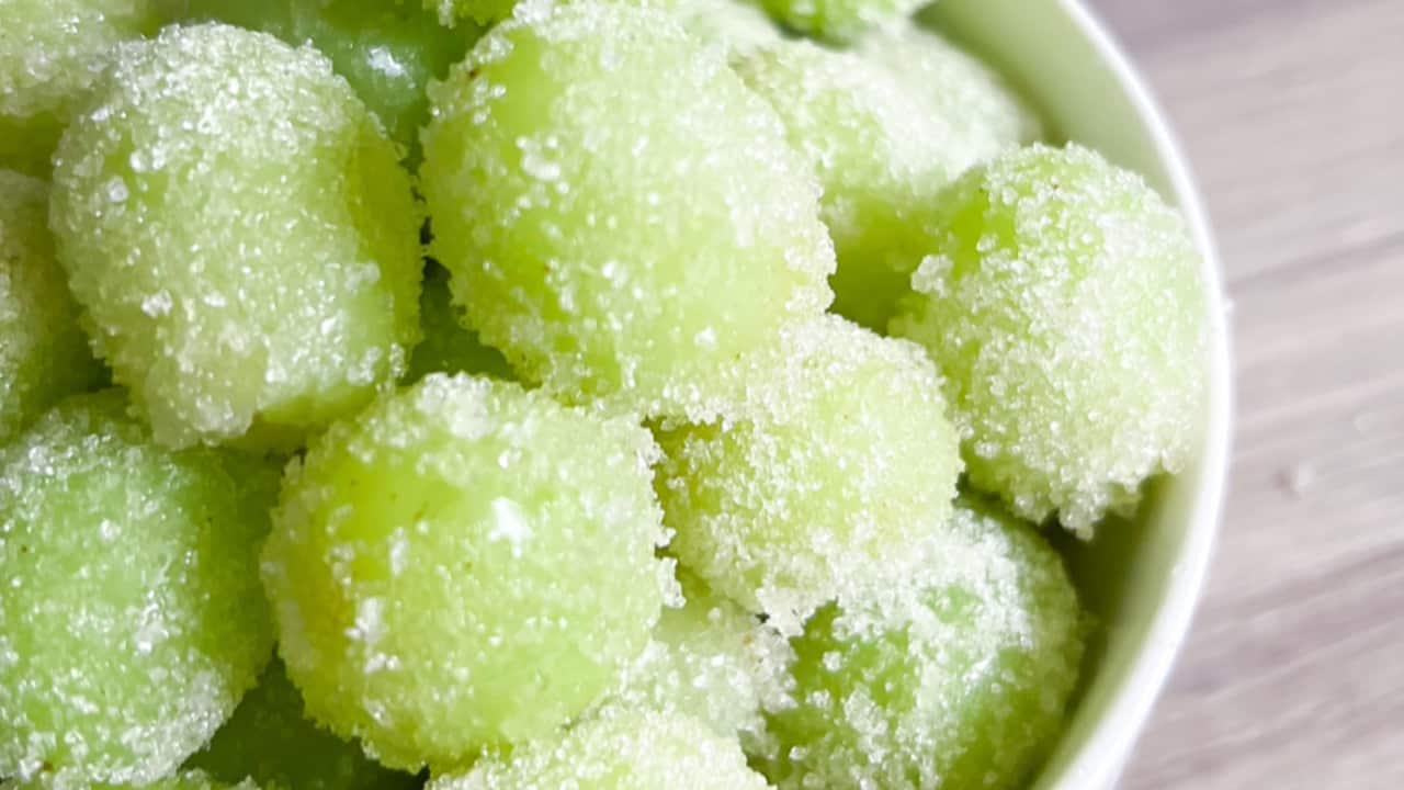 Sour Frozen Candy Grapes Healthy Viral Recipe Essy Cooks