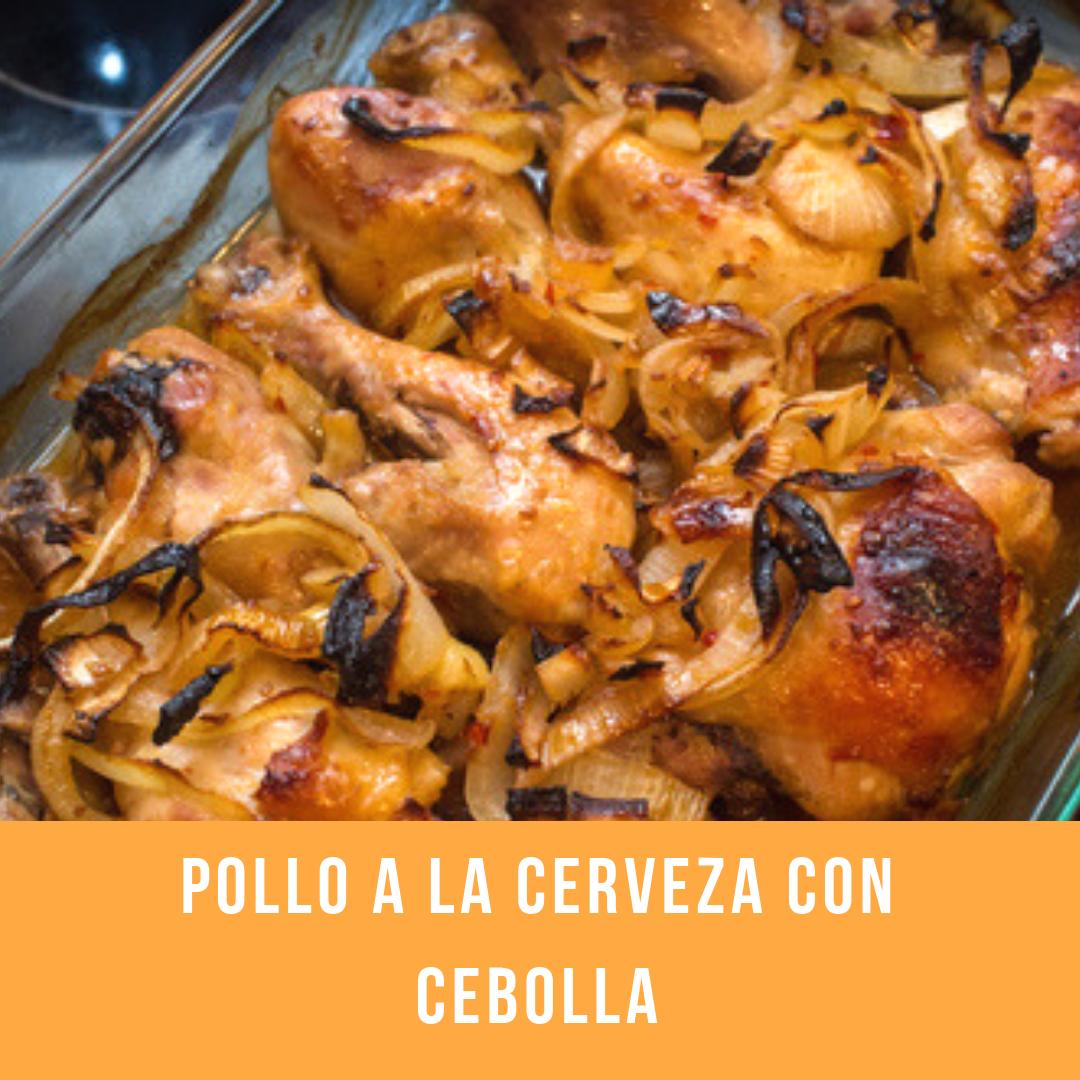 Pollo al horno con cebolla y cerveza Cocina