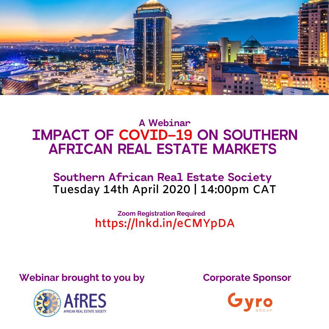 WEBINAR The impact of COVID19 on Southern African Real Estate Markets