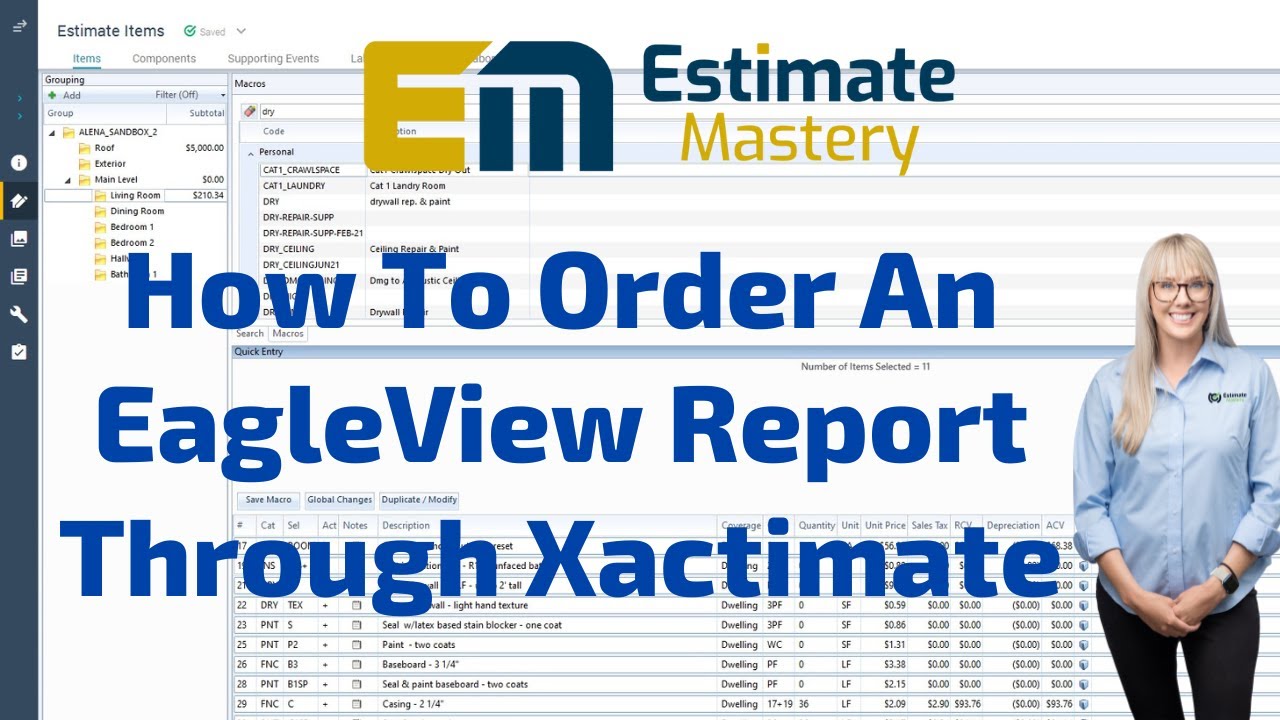 How To Order An EagleView Report Through Xactimate Estimate Mastery