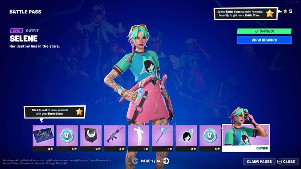 Fortnite Chapter 4 Battle Pass All Tiers and Rewards