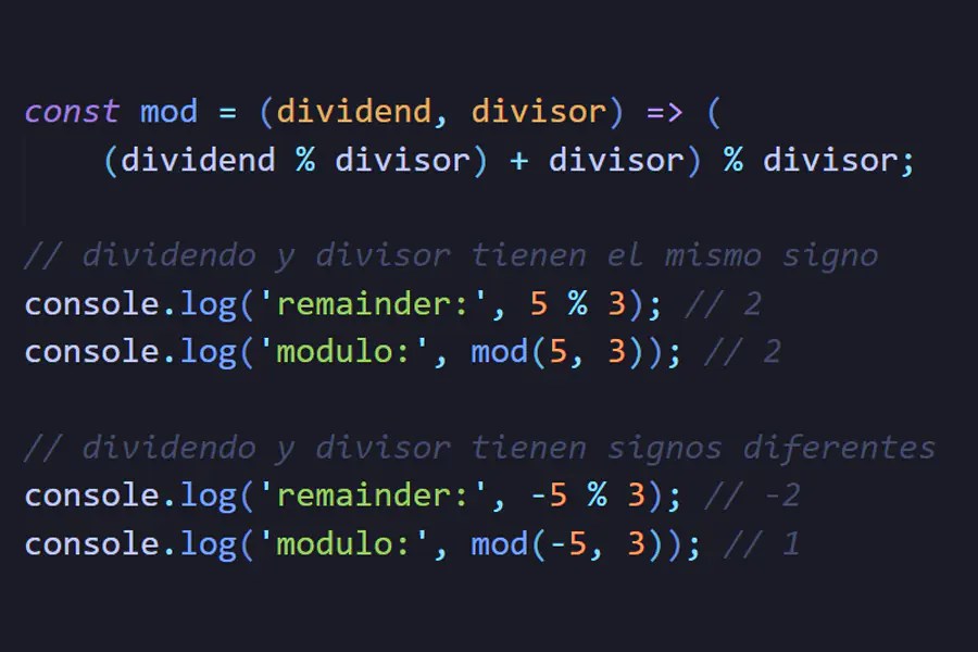 Cómo obtener el residuo o resto en una división en JavaScript Estrada  Group
