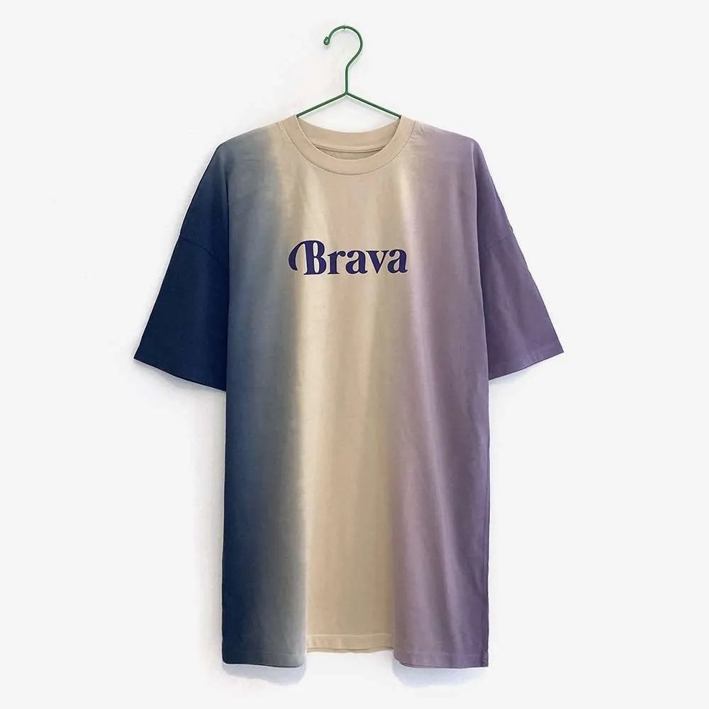 Vestido camiseta "Brava" / dip dyed / orgánico Brétemas