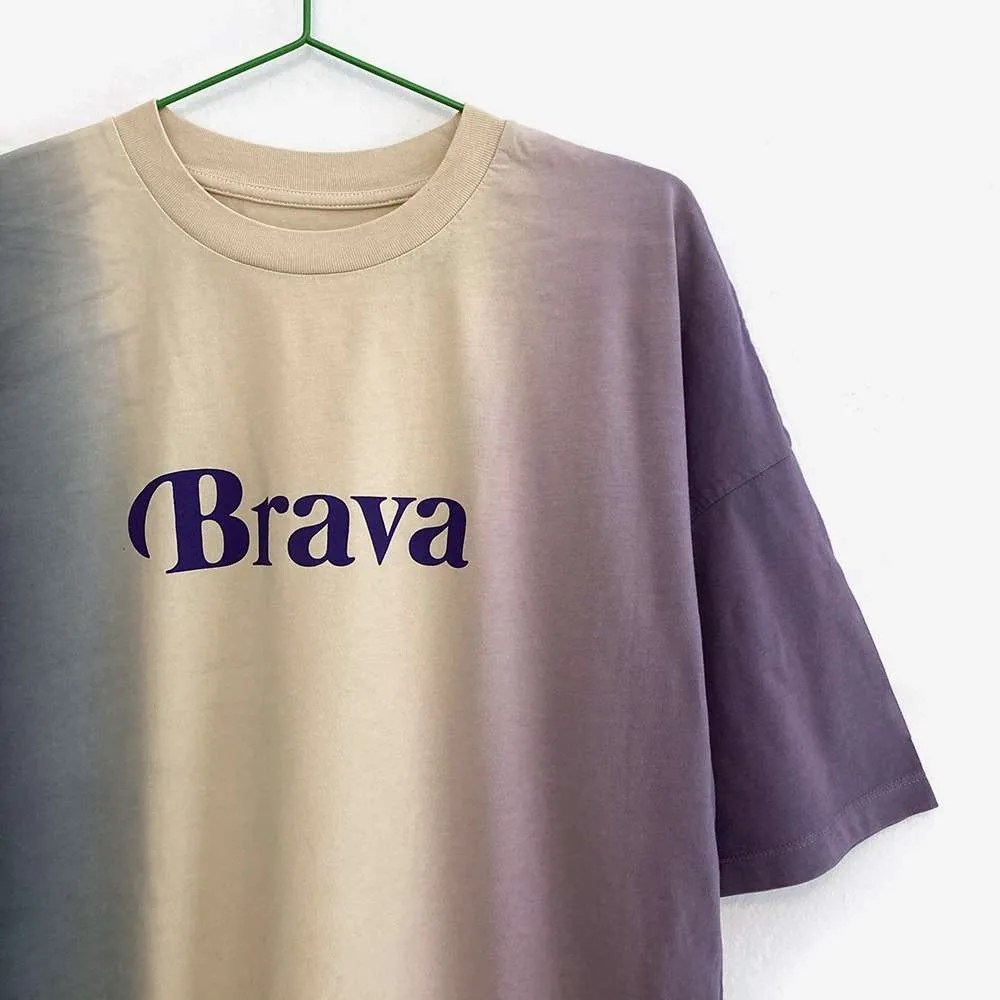 Vestido camiseta "Brava" / dip dyed / orgánico Brétemas