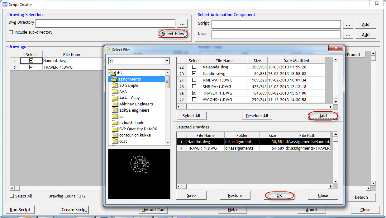 Free Software Run Script and Lisp on Multiple Drawings