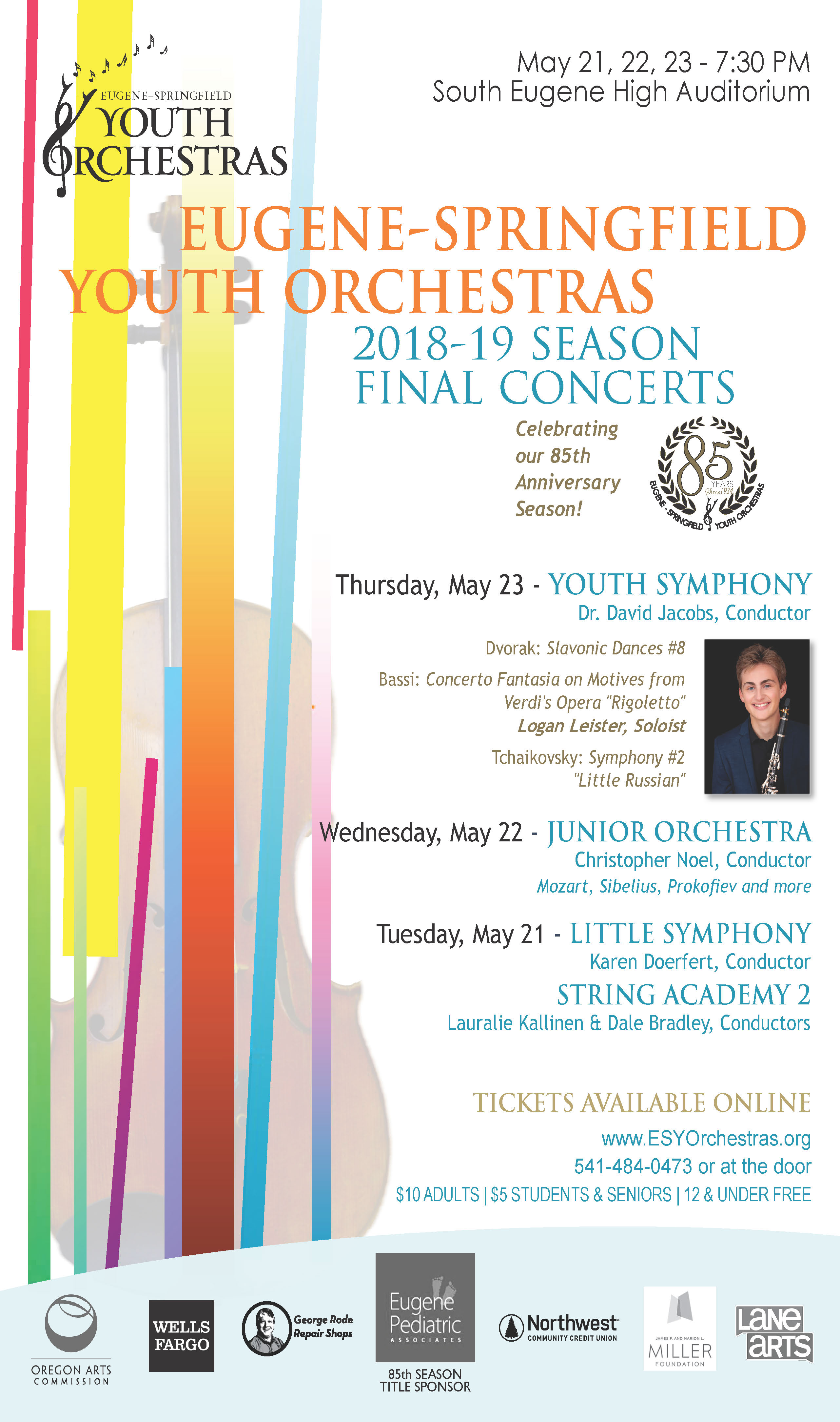 Purchase Tickets Here! Eugene Springfield Youth Orchestras