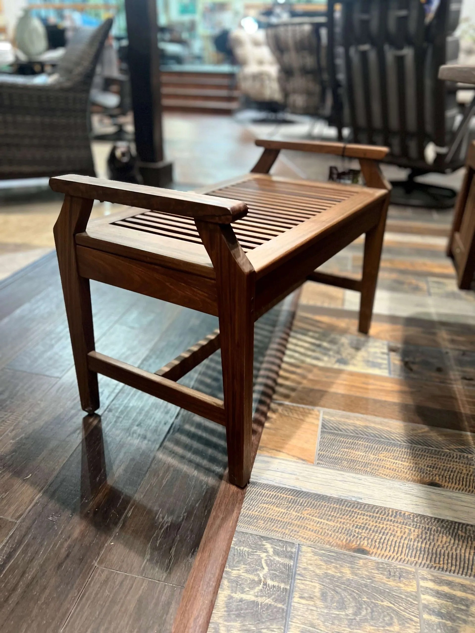 Jensen Outdoor Opal Small Bench with Arms East Texas Brick