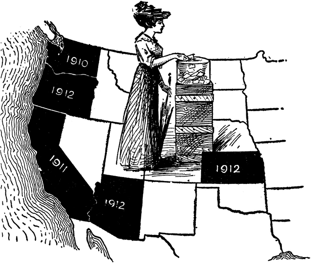 Women's Suffrage Map ClipArt ETC