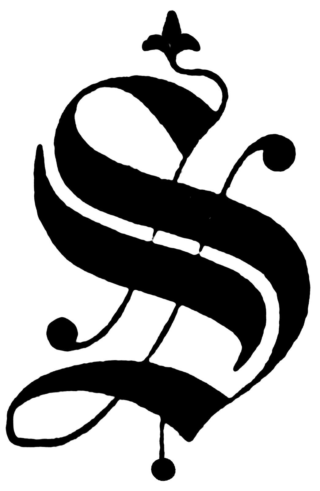 S, Old English fancy text ClipArt ETC