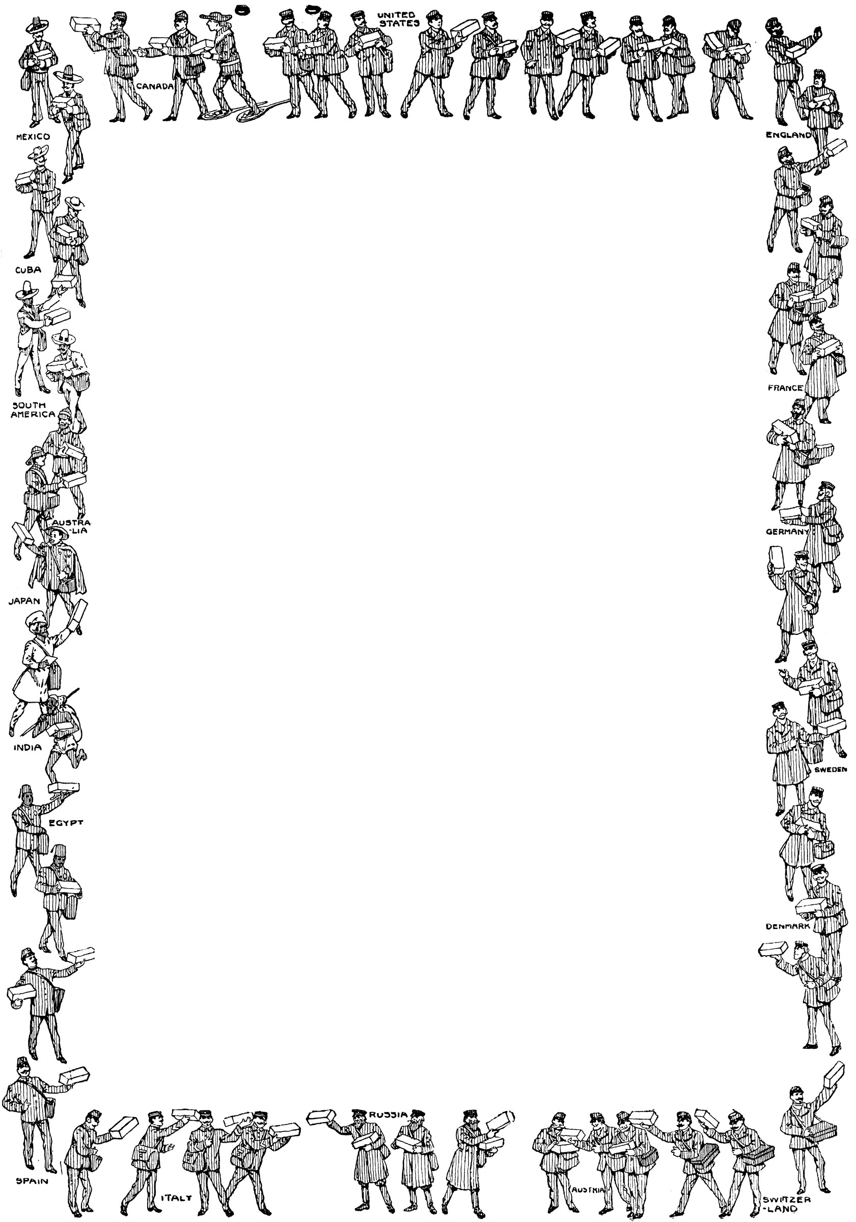 International Delivery Men Border ClipArt ETC