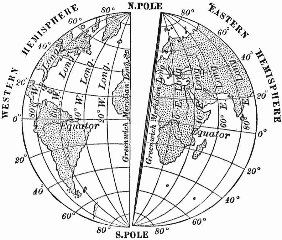 Western And Eastern Hemisphere Map