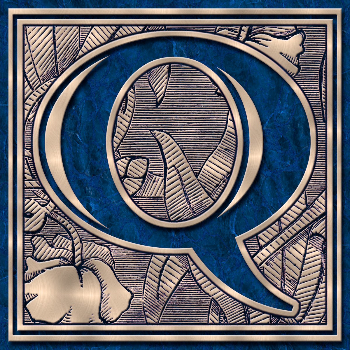 Presentation Alphabets Drop Caps Letter Q Style 028