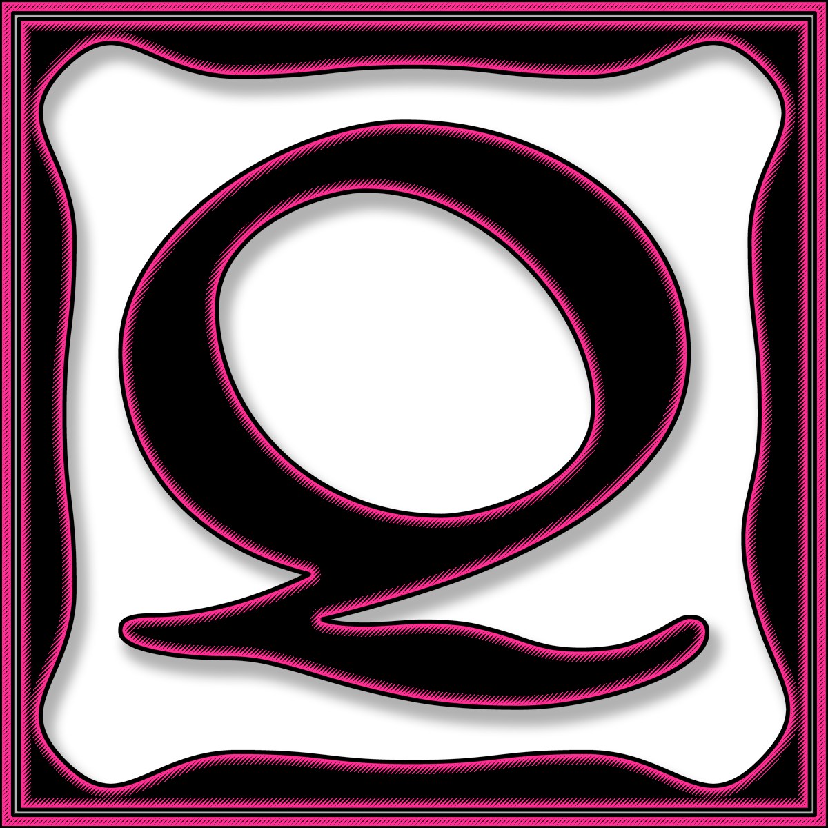 Presentation Alphabets Drop Caps Letter Q Style 072