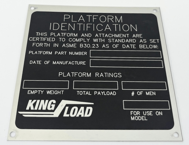 Industrial Nameplates Etched