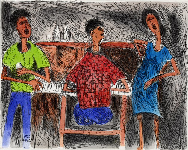 Pro Hart "Singers at the Southern Cross" from Etching House