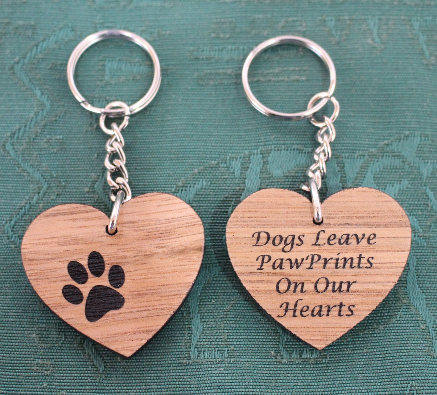 Dogs Leave Paw Prints on our Hearts Keyring Superior Etchworx