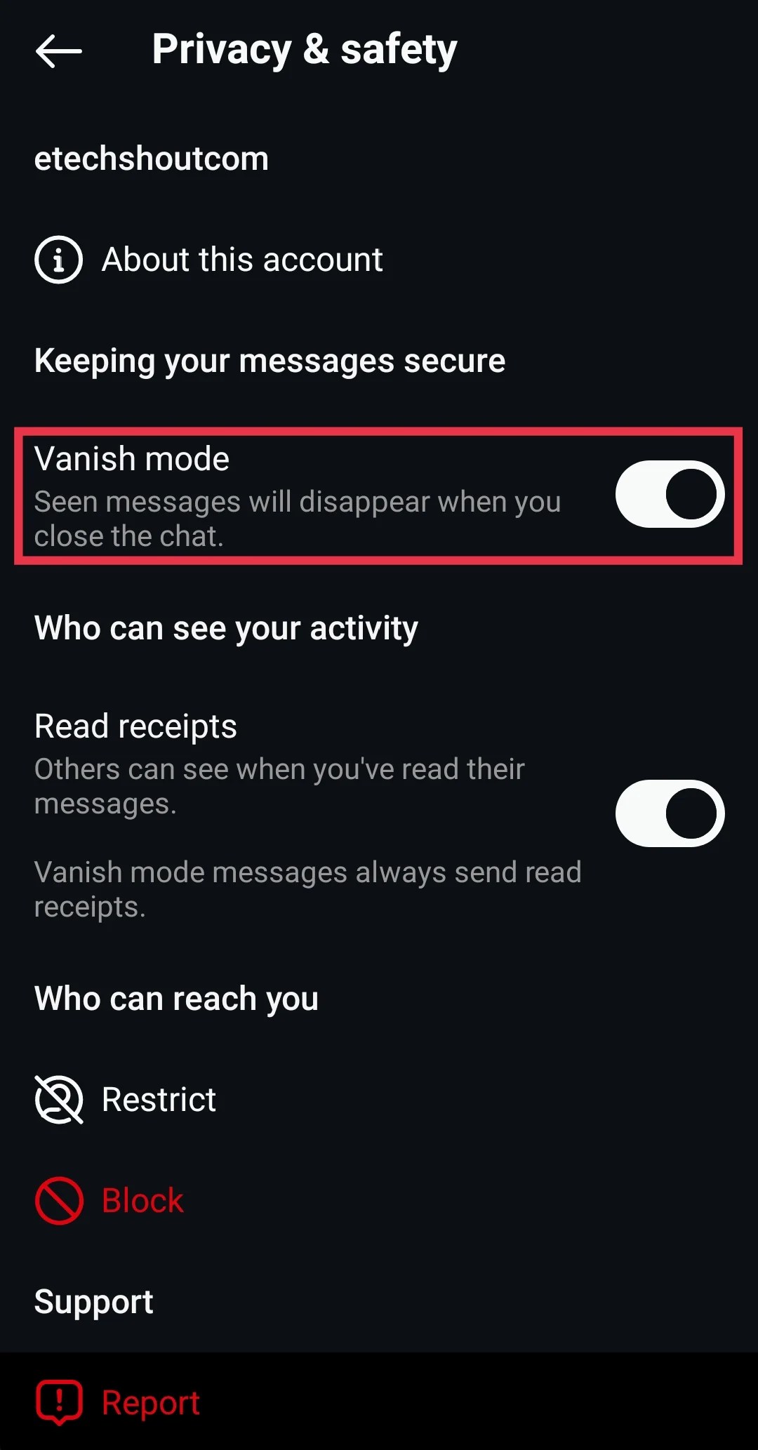 How to Turn On Vanish Mode on Instagram