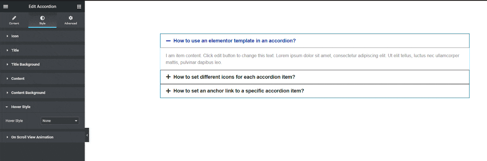 Elementor Accordion Widget Settings Overview The Plus Addons for