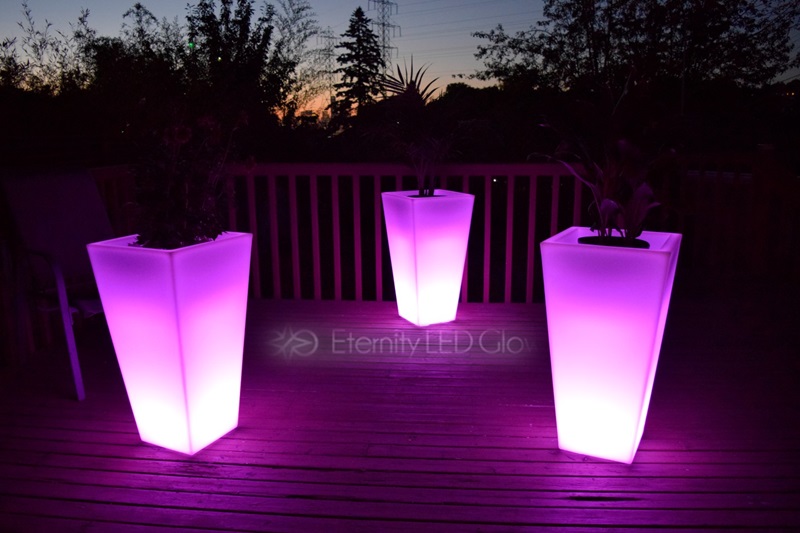 Light Up Flower pot 31" LED Flower pot Glow Planter