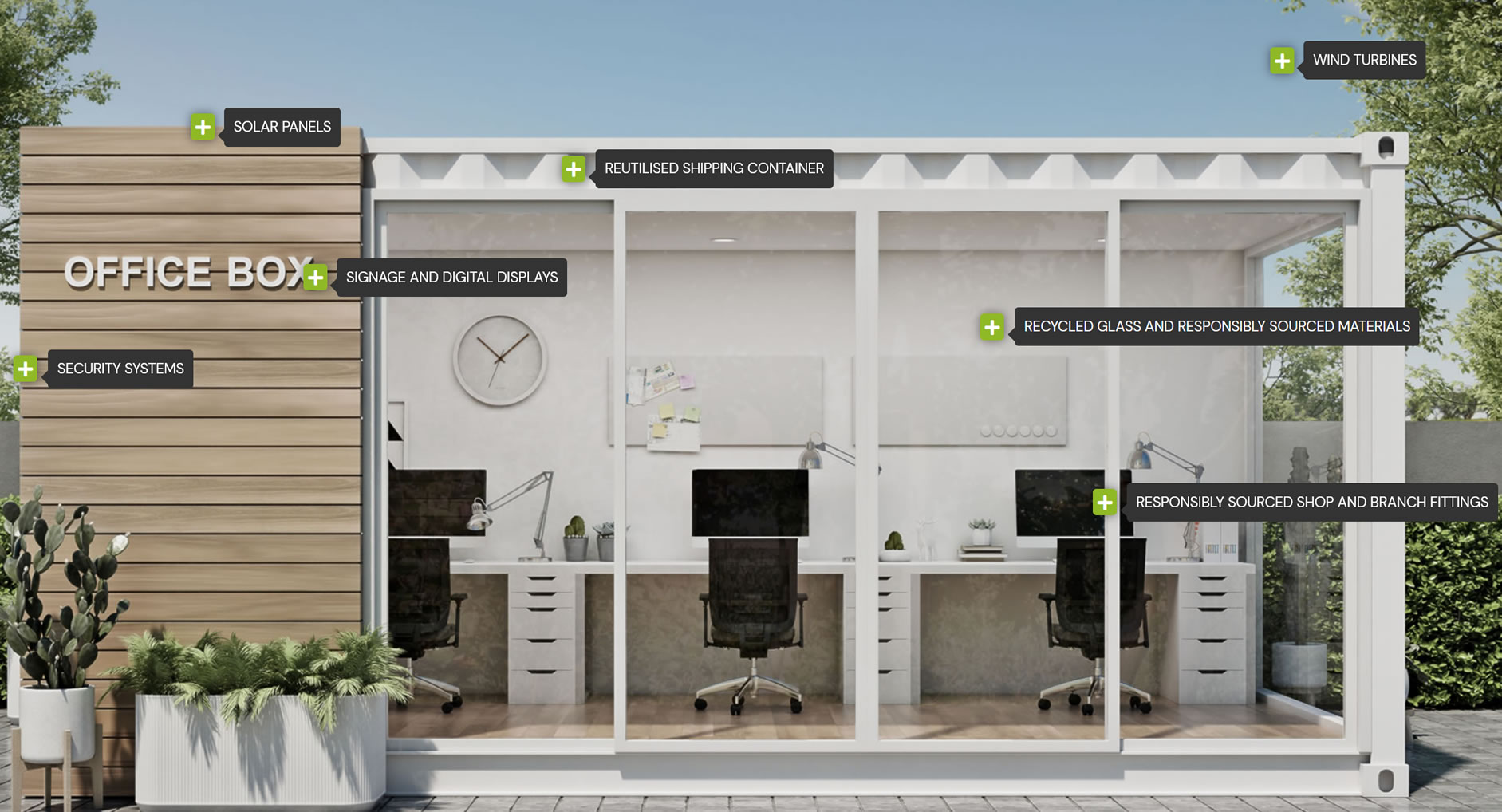 Converted Shipping Container Offices Branch shipping containers