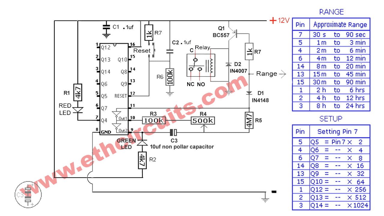 Best 24hr Timer Circuit Diagram With Ic 4060