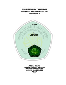 Pengaruh Pemberian Pupuk Bokashi Terhadap Pertumbuhan Tanaman Sawi (Brassica Juncea L.) Etheses Of Maulana Malik Ibrahim State Islamic University