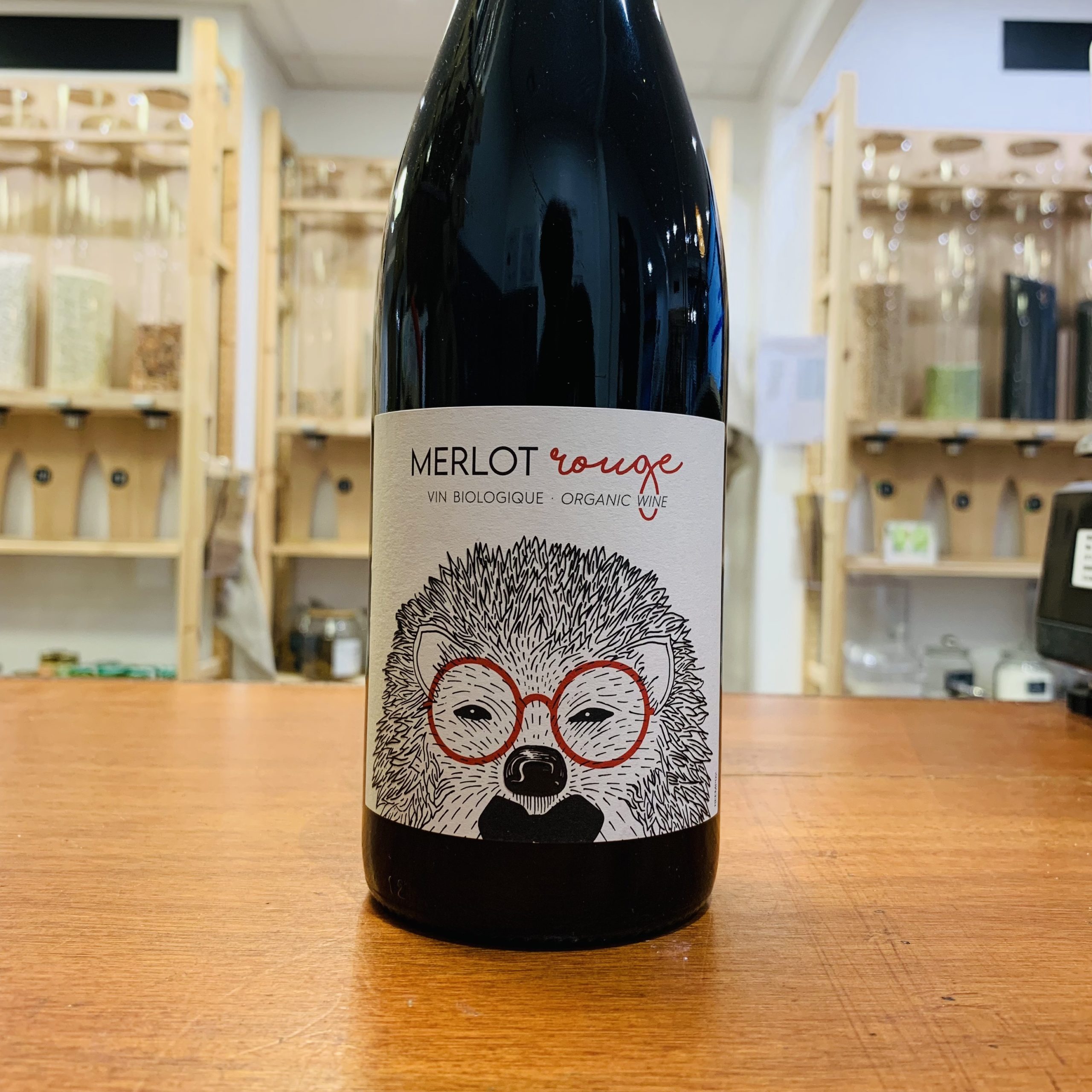Vin rouge Merlot Le Herisson bio, engagé et consigné Ethique et Vrac