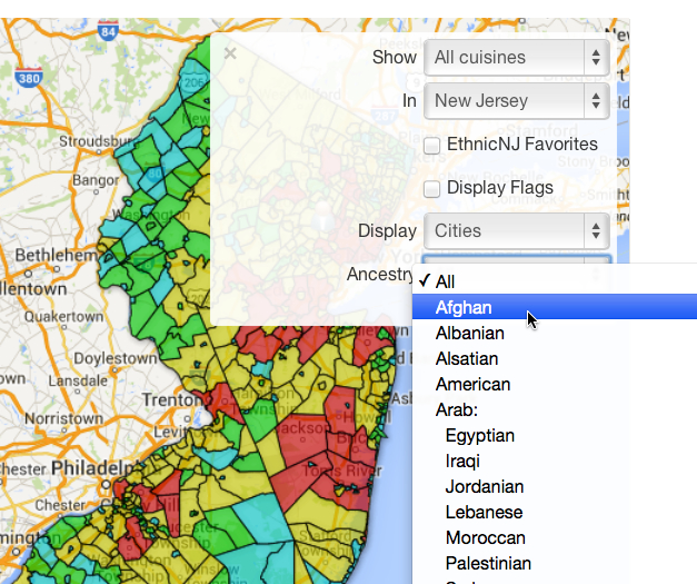 Ethnicity map of New Jersey MyHeritage