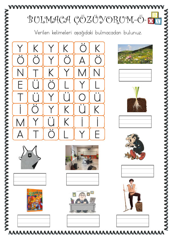 Bulmaca Çözüyorum Ö Okuma Yazma ETKİNLİKBOX
