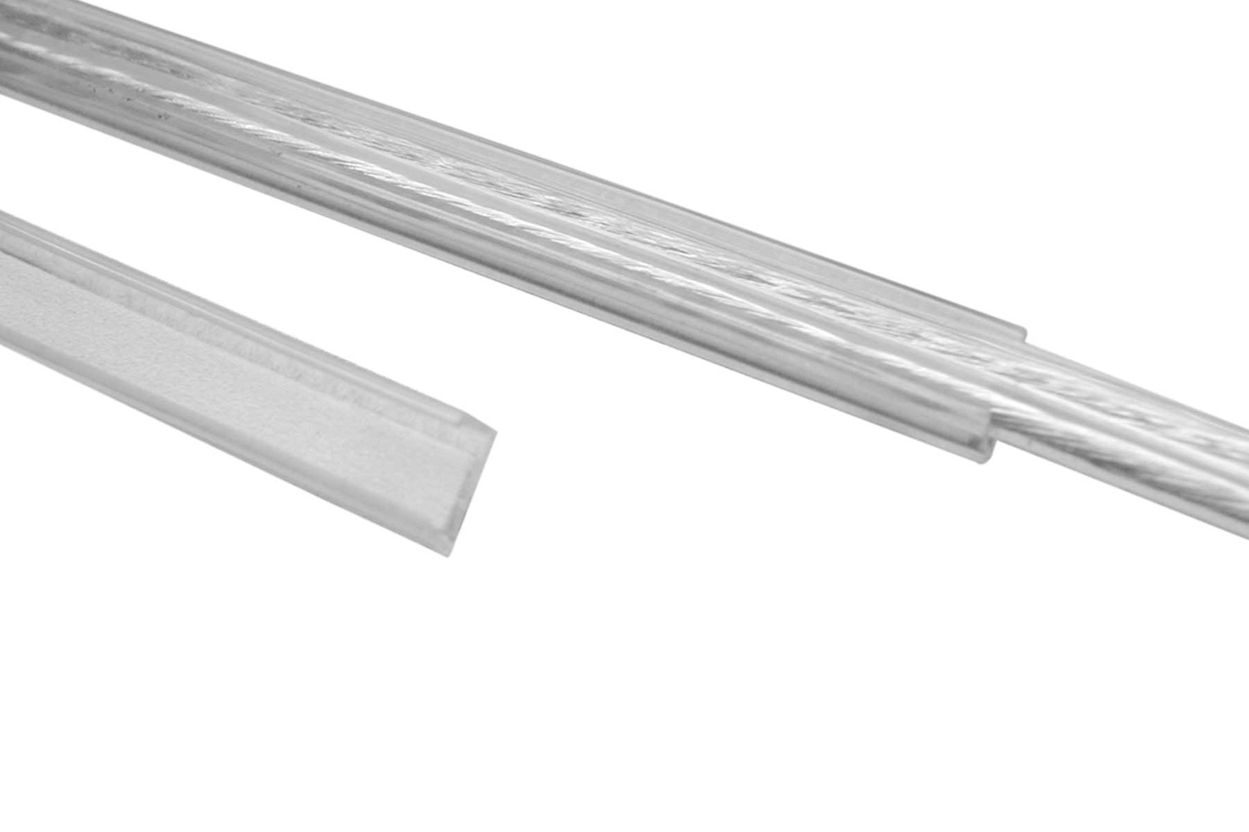 Type TD UType Transparent Wire Duct with Adhesive Backing 2 Meters