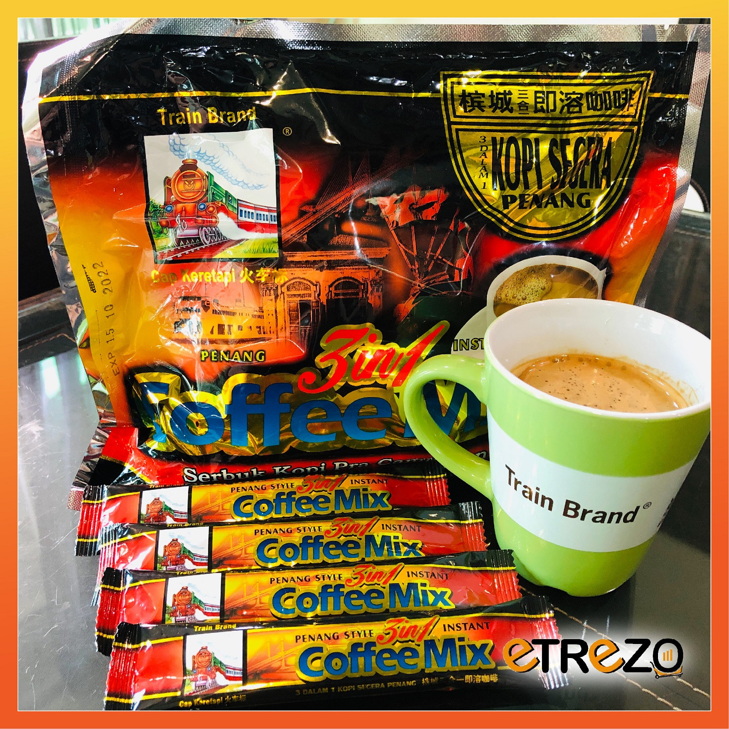 CAP KERETAPI (TRAIN BRAND) PENANG 3 IN 1 COFFEE MIX (1