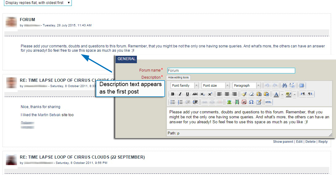 3.1.1 Set forum type Standard forum or Single simple discussion ETRP